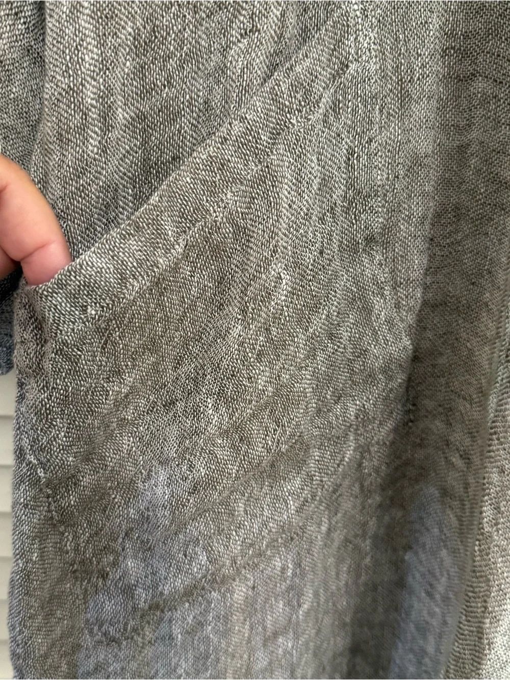 J. Jill Gray-Brown Open-Front Draped Linen-Blend Cape - Picture 4 of 9
